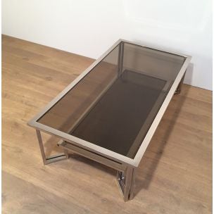 Vintage chrome coffee table, 1970