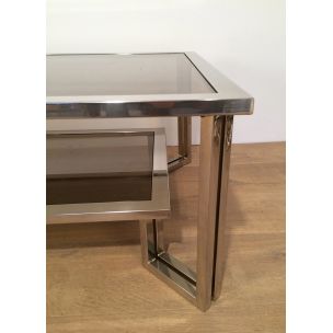 Vintage chrome coffee table, 1970