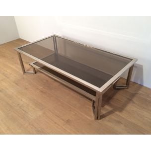 Vintage chrome coffee table, 1970