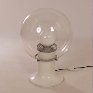 Lámpara de mesa de cristal vintage, 1970