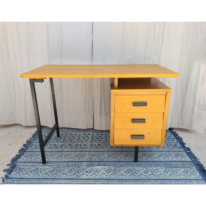 Vintage CM 172 desk for Thonet in oakwood and metal 1950