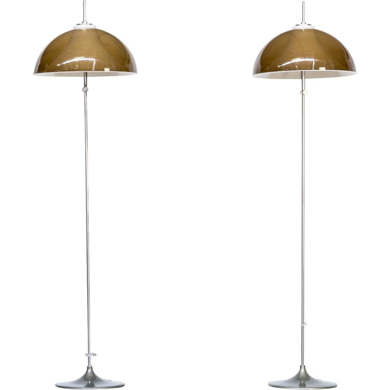 Suite de 2 lampadaires vintage réglables Gino Sarfatti pour Arteluce