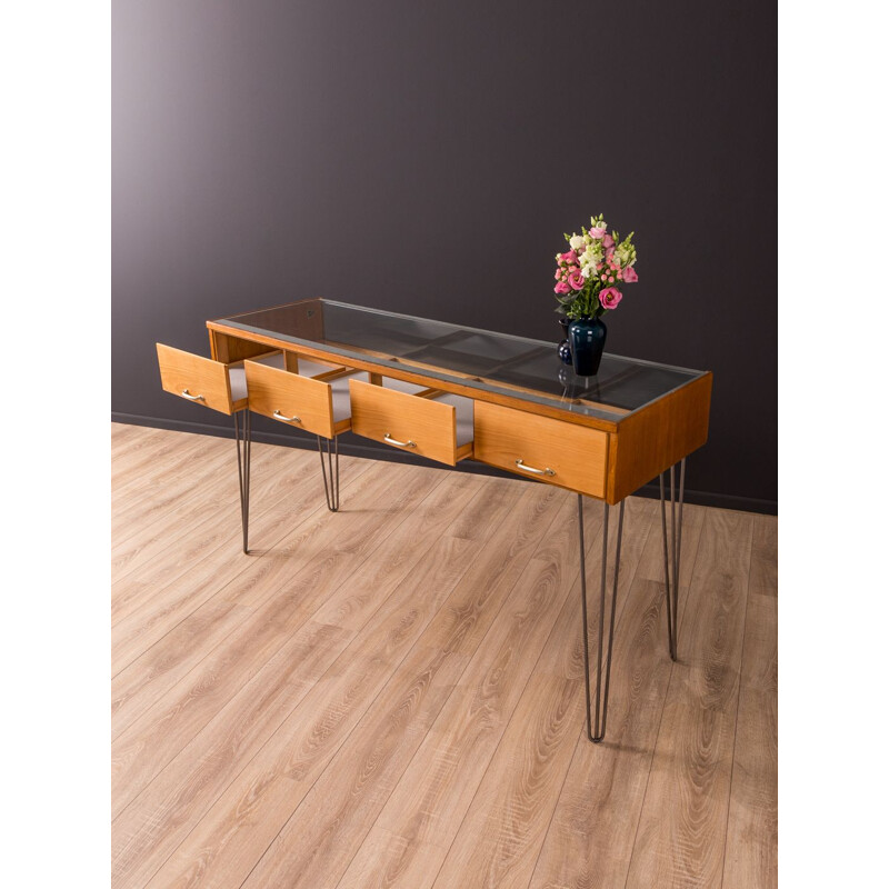 Vintage desk for Rürup in oakwood and glass 1950s