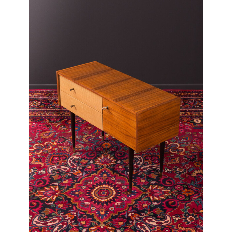 Vintage german chest of drawers in ashwood and walnut 1950s