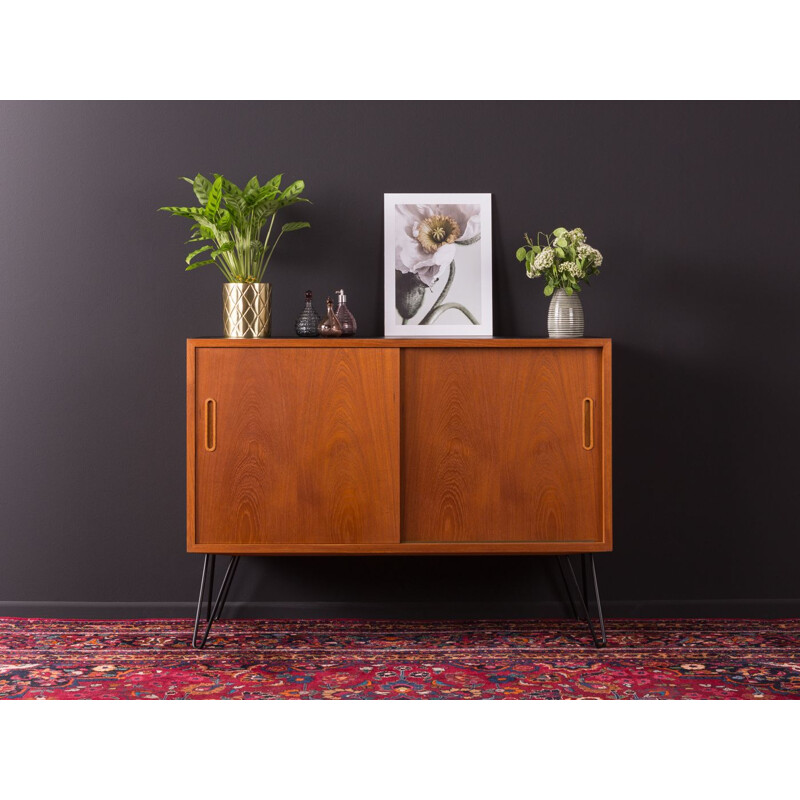 Vintage scandinavian sideboard for Poul Hundevad in teak and steel 1960s