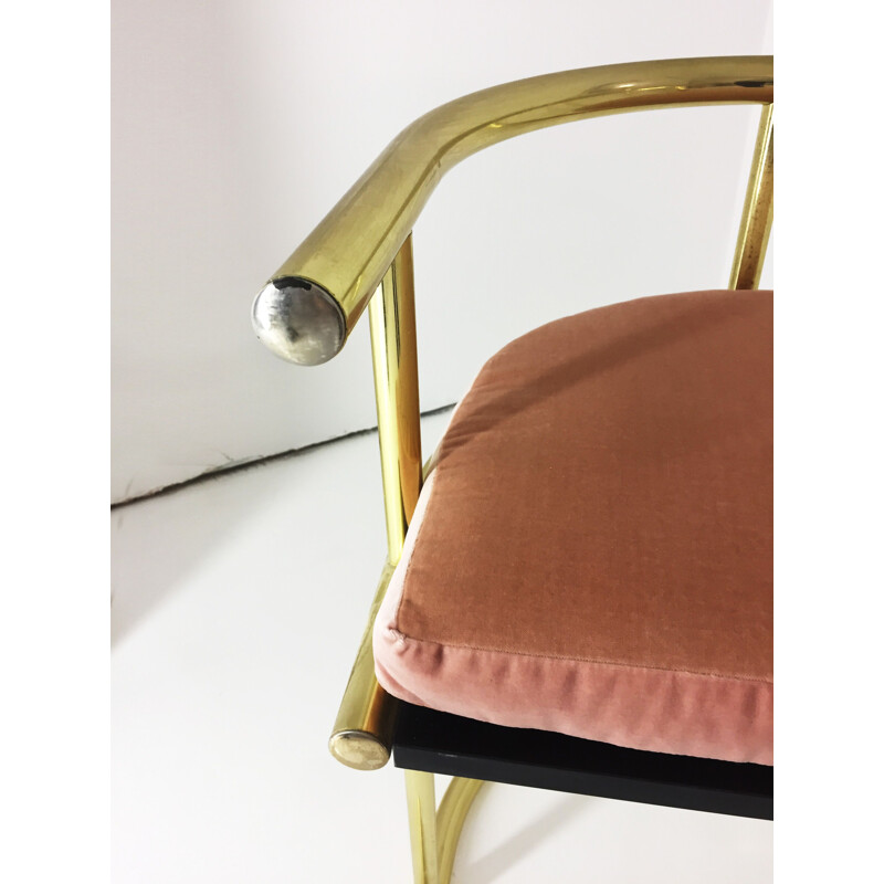 Vintage brass vanity table and chair 1970