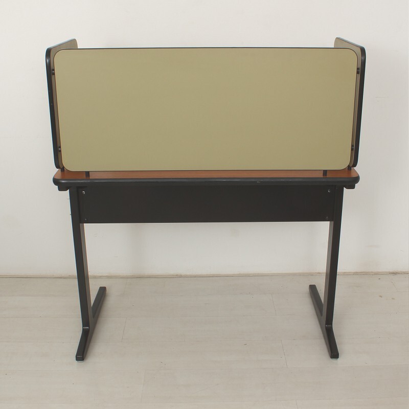 Herman Miller wooden and metal desk with visual covers, Robert PROPST - 1950s