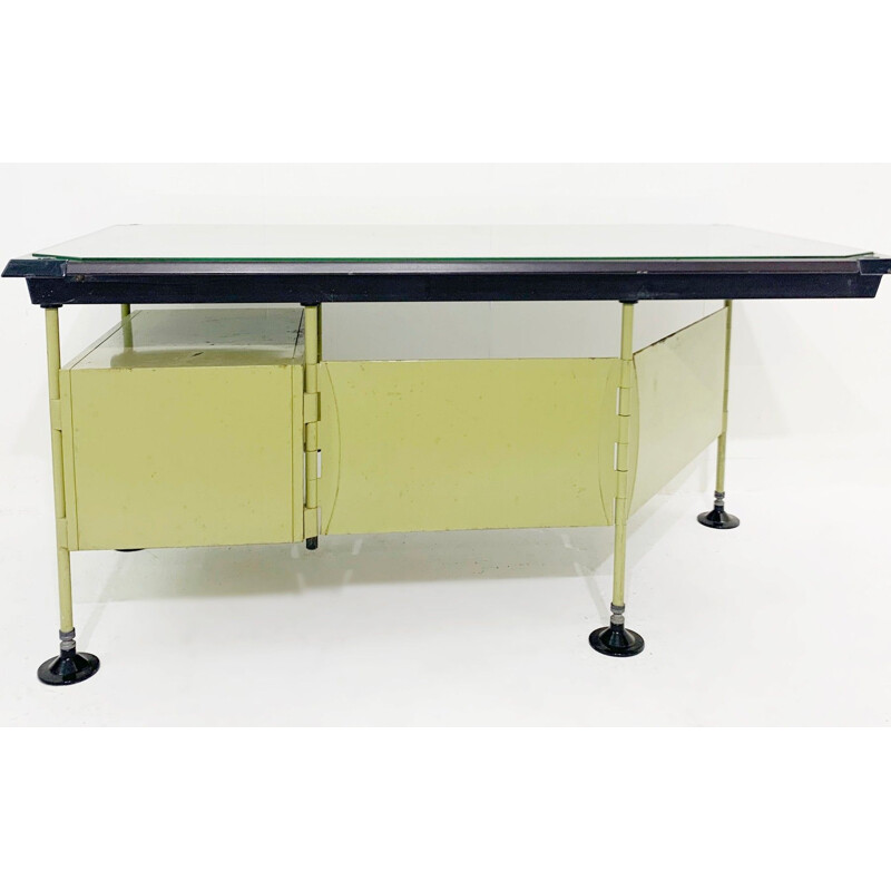 Spazio green vintage desk by Studio BBPR for Olivetti 1959