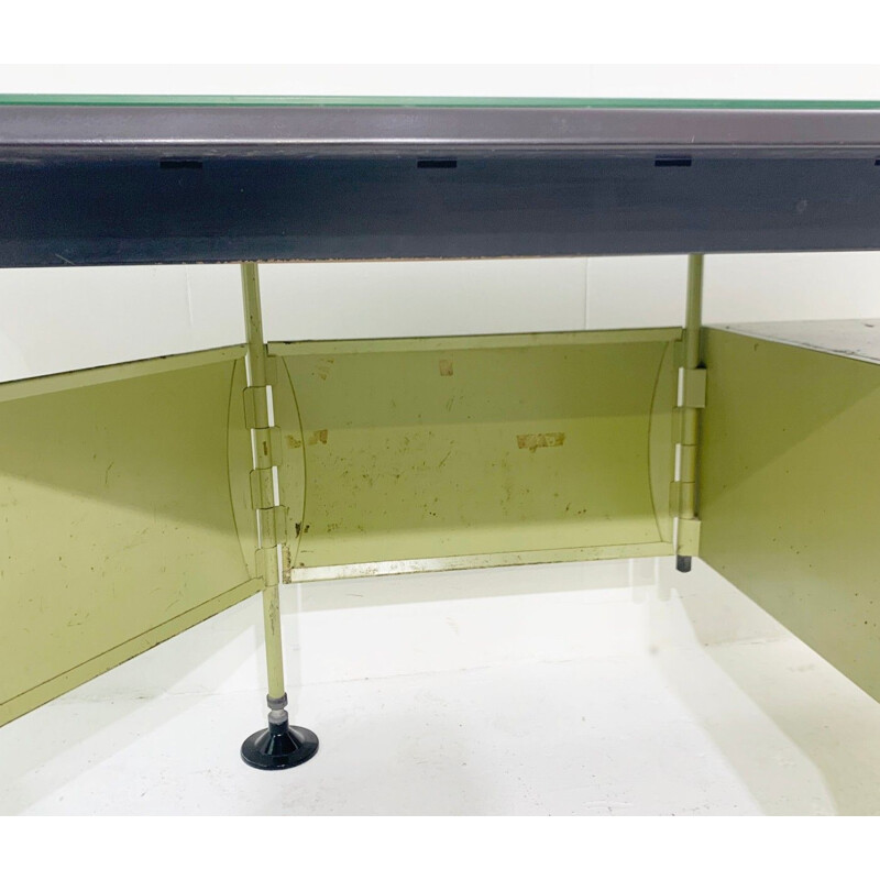 Spazio green vintage desk by Studio BBPR for Olivetti 1959