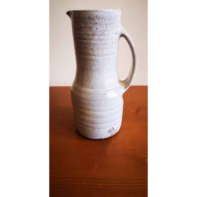 Vintage ceramic pitcher by Jeanne and Norbert Pierlot 1950