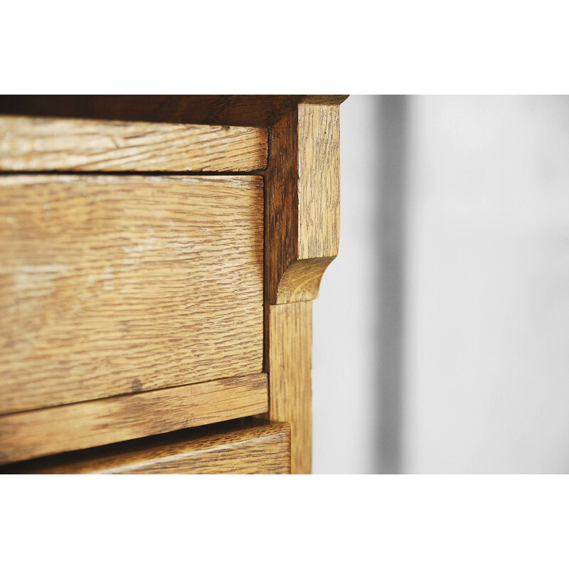 Vintage oakwood chest of drawers, England 1930