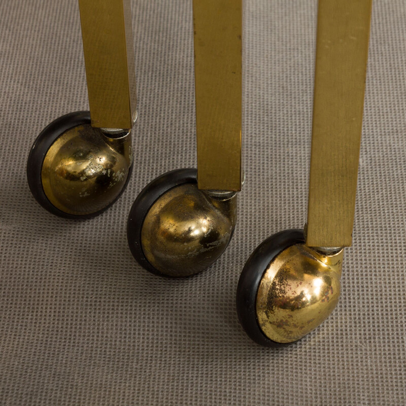 Set of 3 vintage brass nesting tables 1950