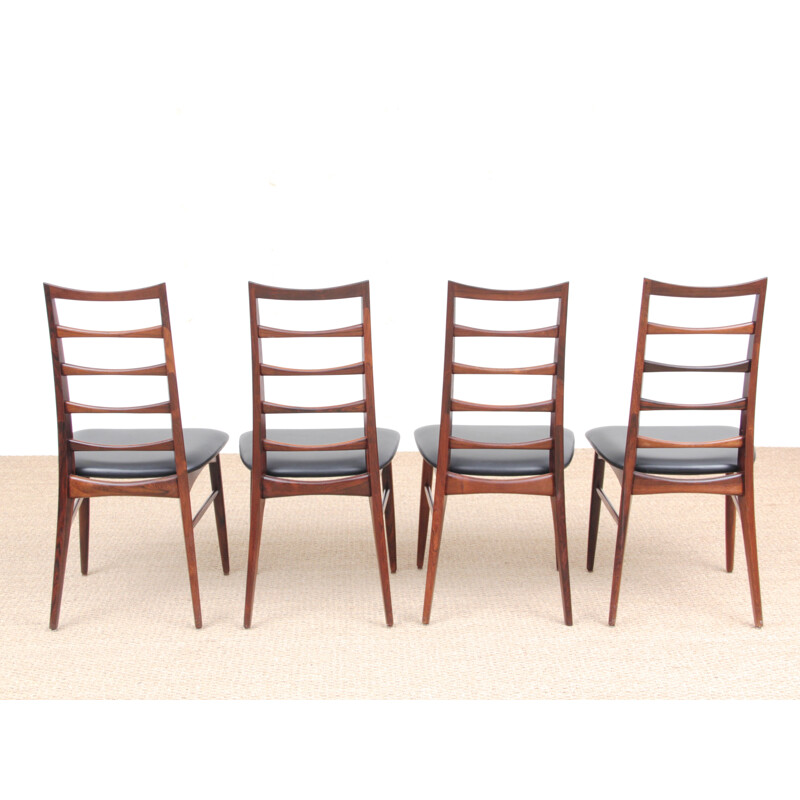 Satz von 4 Vintage-Stühlen aus Palisanderholz Modell Lis von Niels Koefoed