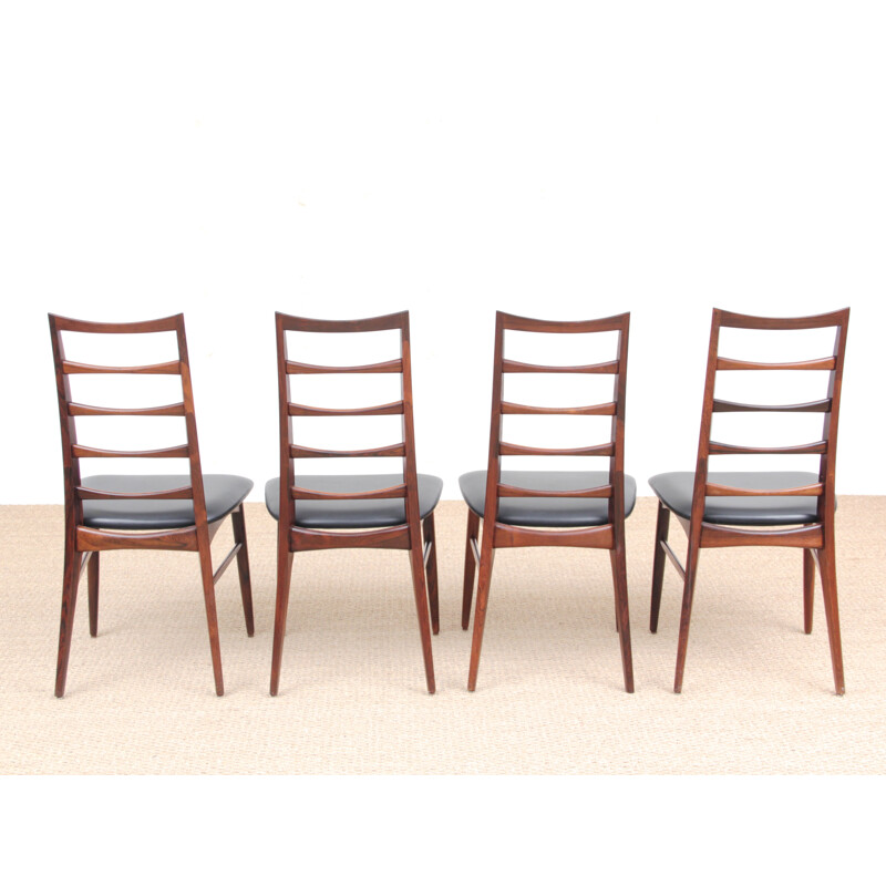 Set of 4 vintage rosewood chairs model Lis by Niels Koefoed