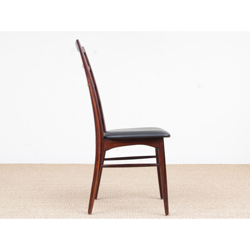 Conjunto de 4 cadeiras de pau-rosa vintage modelo Lis de Niels Koefoed