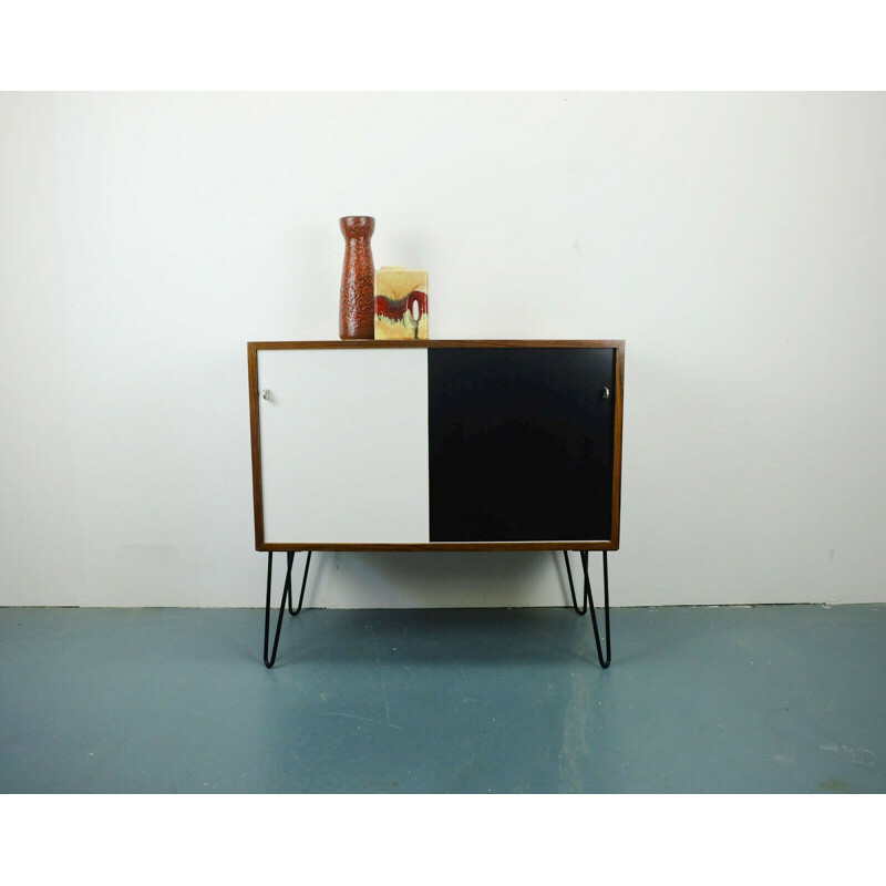 Vintage german sideboard in rosewood wih sliding doors and hairpin legs 1960s