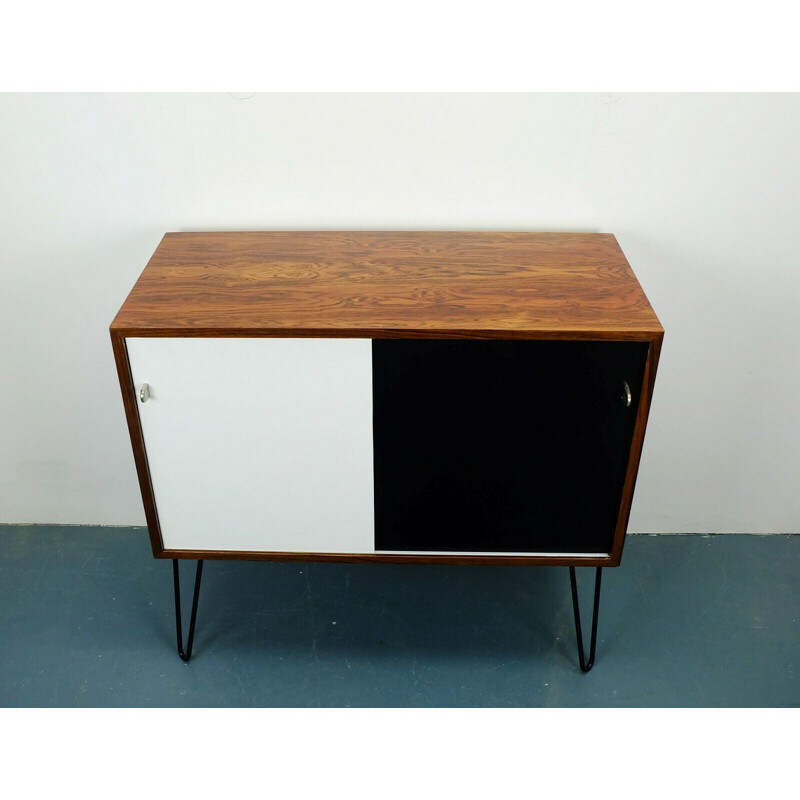 Vintage german sideboard in rosewood wih sliding doors and hairpin legs 1960s