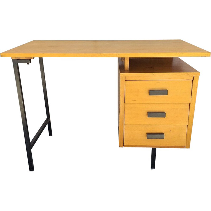 Vintage CM 172 desk for Thonet in oakwood and metal 1950