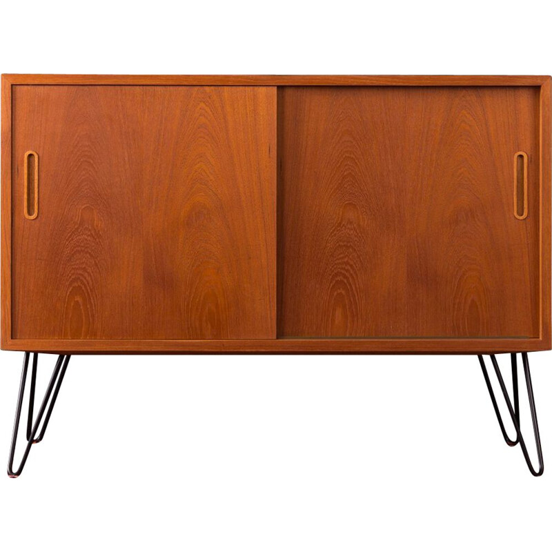 Vintage scandinavian sideboard for Poul Hundevad in teak and steel 1960s