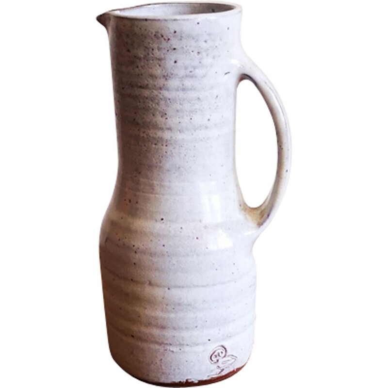 Vintage ceramic pitcher by Jeanne and Norbert Pierlot 1950