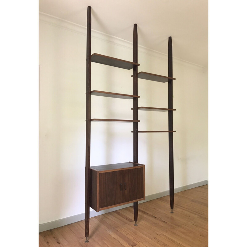 Vintage italian bookcase in Rio rosewood 1950