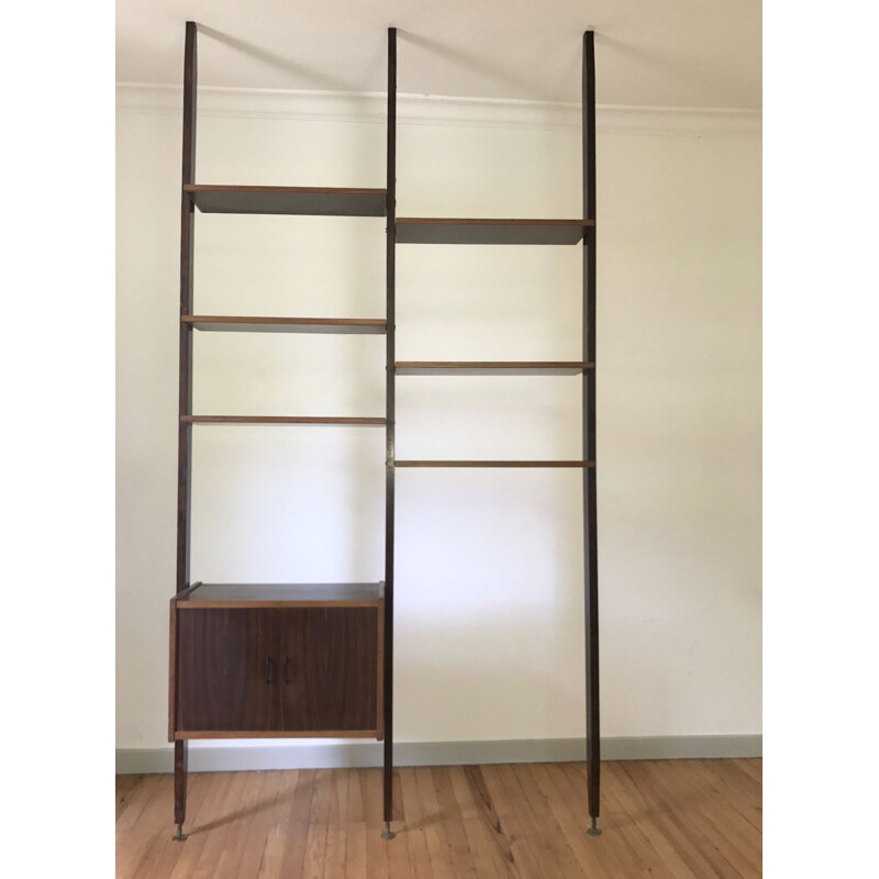 Vintage italian bookcase in Rio rosewood 1950