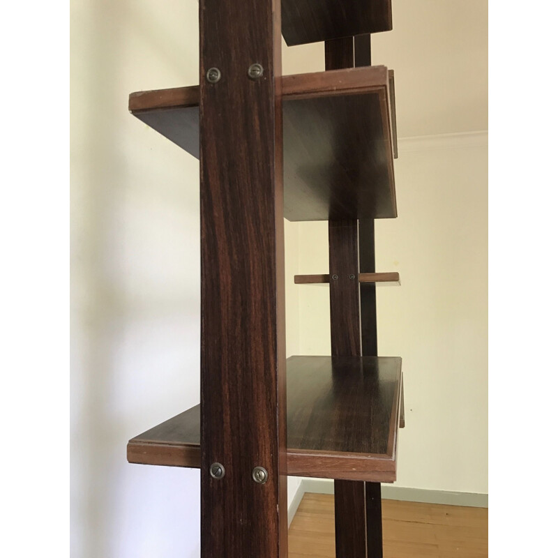 Vintage italian bookcase in Rio rosewood 1950