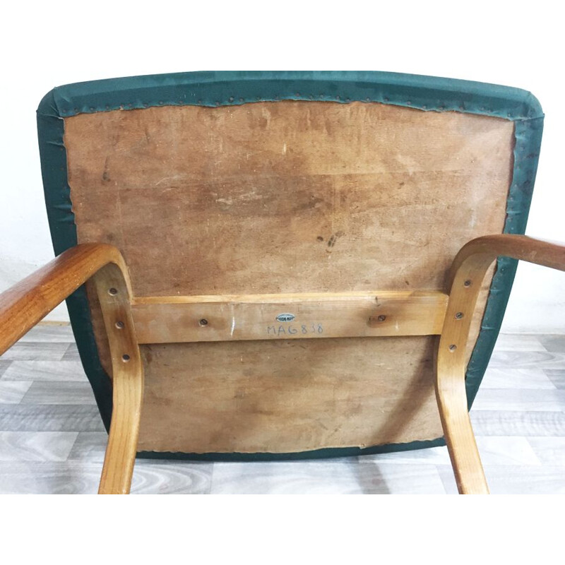 Table vintage bow wood pour Steiner en bois 1960