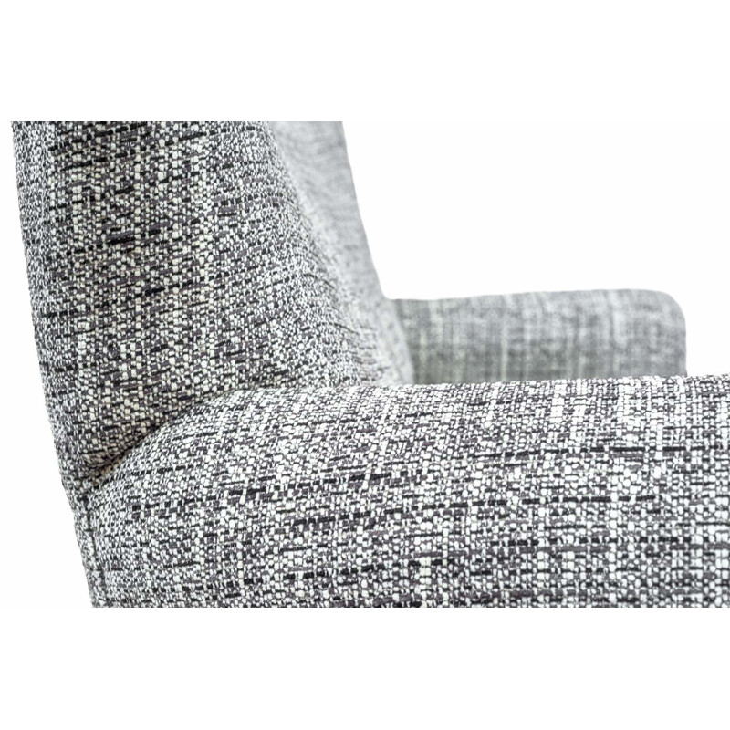 Paire de fauteuils vintage italiens en tissu gris et laiton 1950