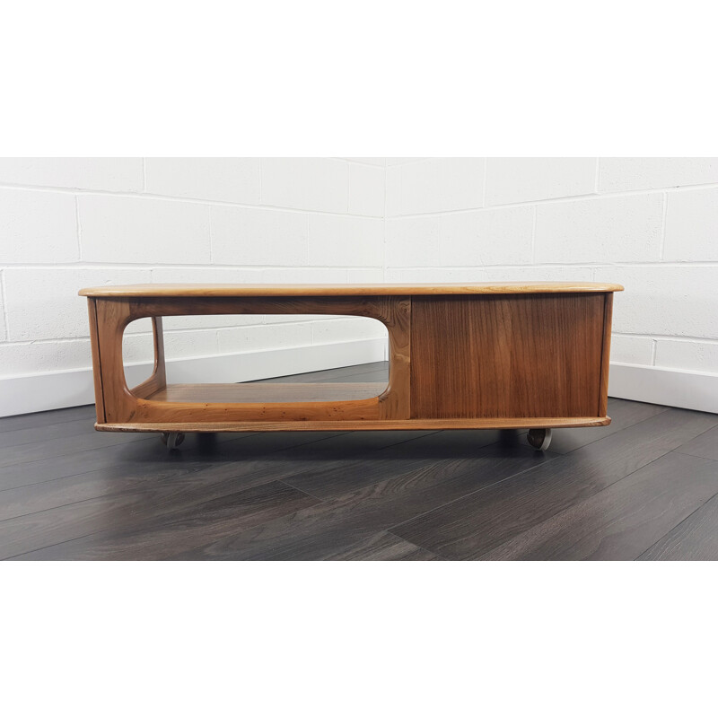 Vintage Minerva coffee table for Ercol in elmwood 1970s