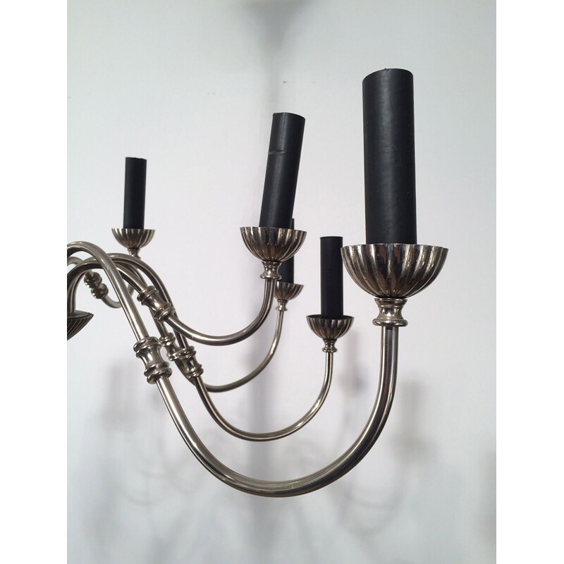 Candelabro Francês Vintage prateado, 1940