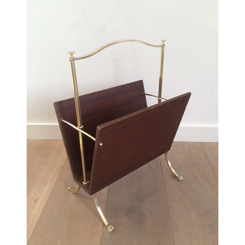 Vintage magazine rack with claw feet by Maison Jansen, 1940