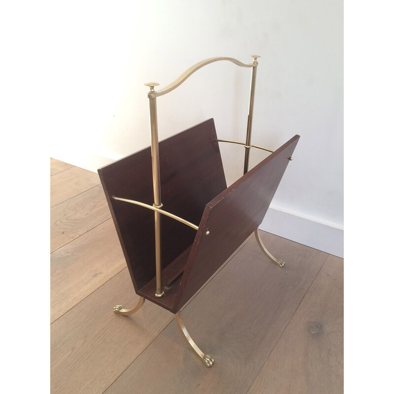 Vintage magazine rack with claw feet by Maison Jansen, 1940