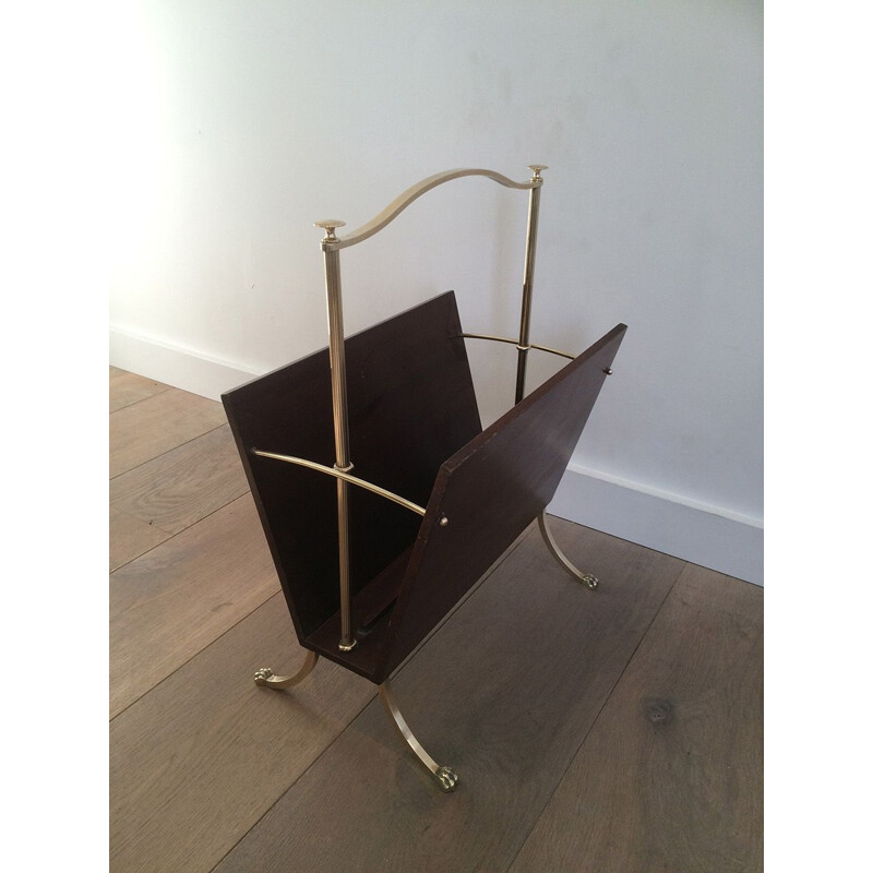 Vintage magazine rack with claw feet by Maison Jansen, 1940