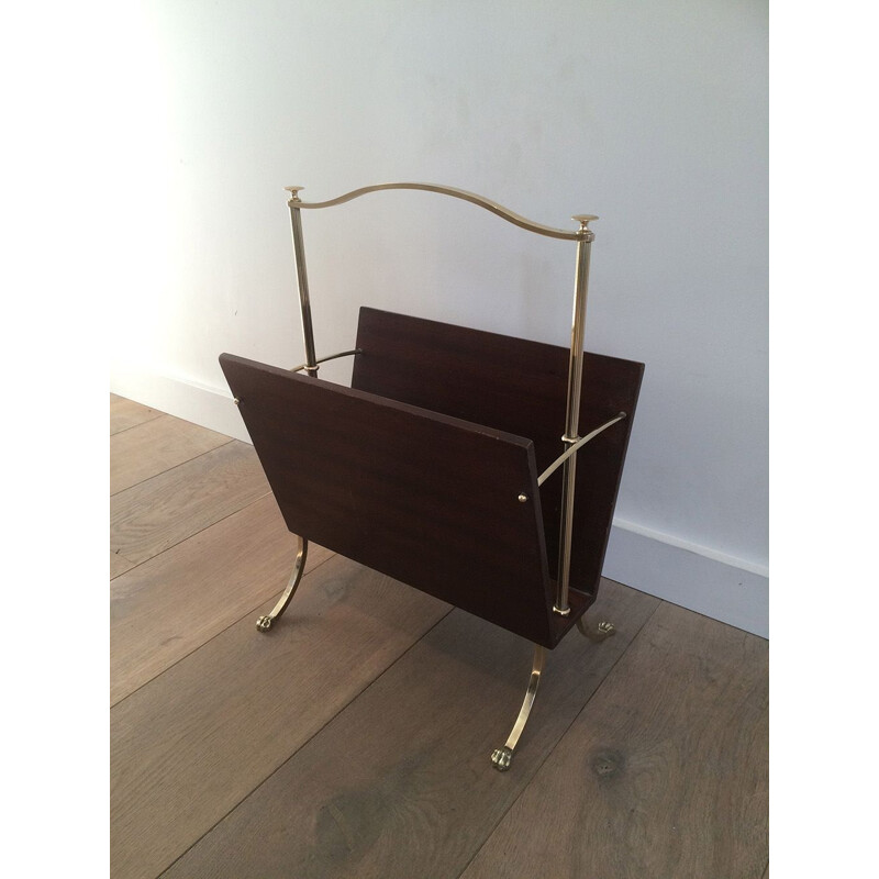 Vintage magazine rack with claw feet by Maison Jansen, 1940