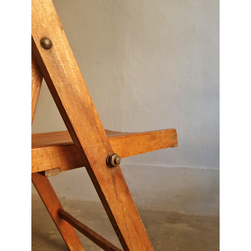 6 chaises à repas vintage pliables en bois,1950