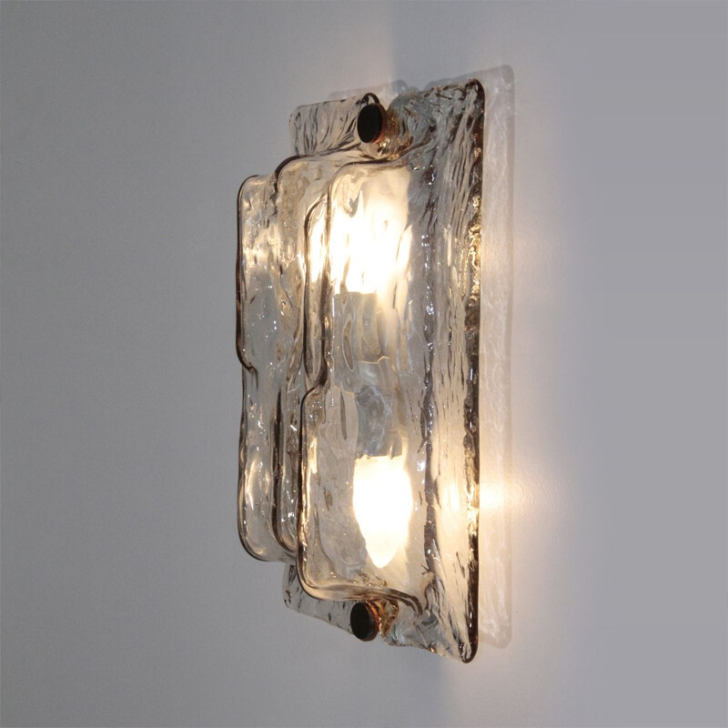 Vintage Bark murano glass wall lamp by Toni Zuccheri for Venini