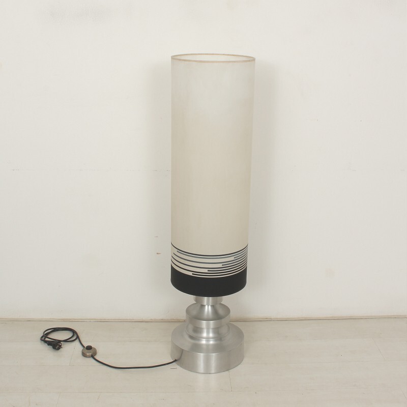 Vintage aluminum and plastic floor lamp - 1970s