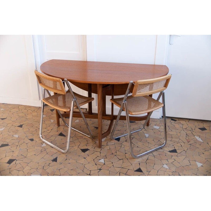 Vintage oval table folding teak