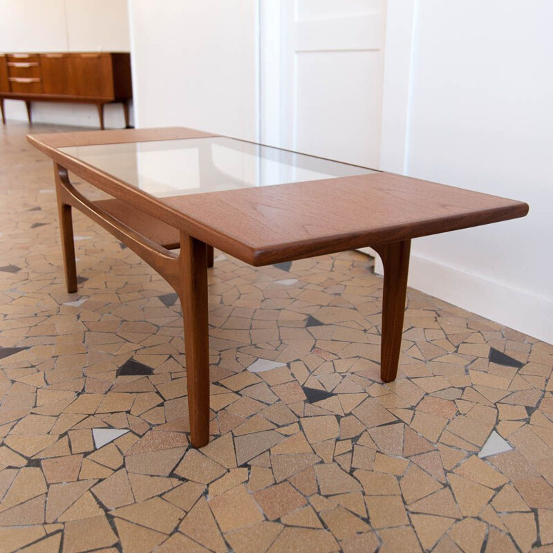 Vintage Gplan teak and glass coffee table