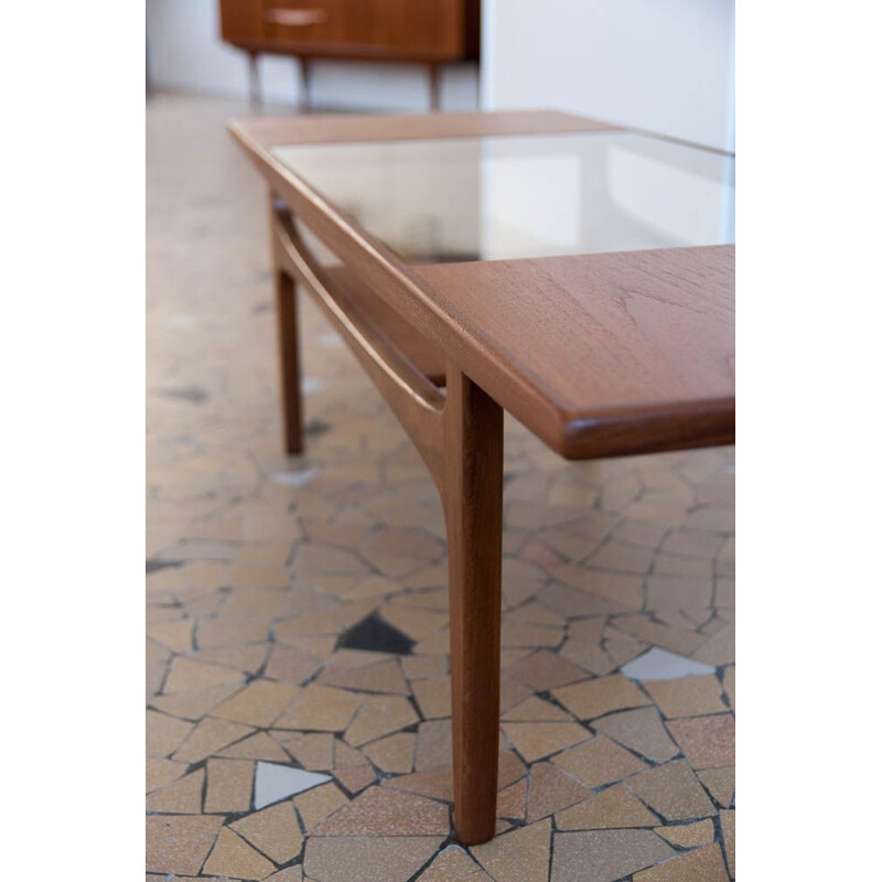 Vintage Gplan teak and glass coffee table