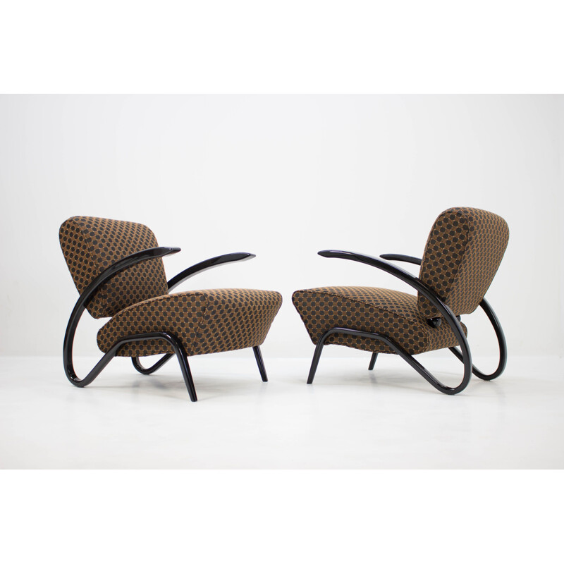 Ensemble de 2 fauteuils H275 par Jindrich Halabala 1930