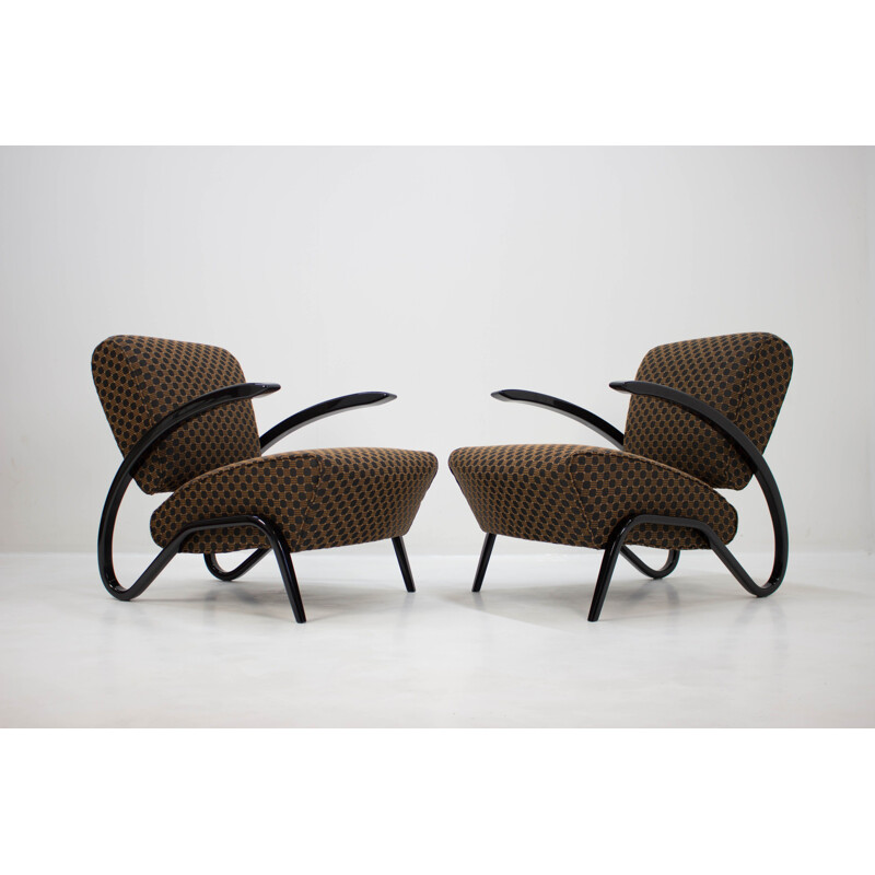 Ensemble de 2 fauteuils H275 par Jindrich Halabala 1930