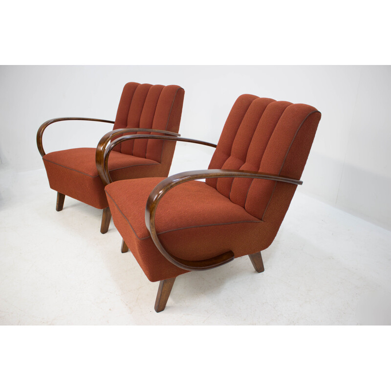 Set of 2 vintage armchairs by Jindrich Halabala, 1940s