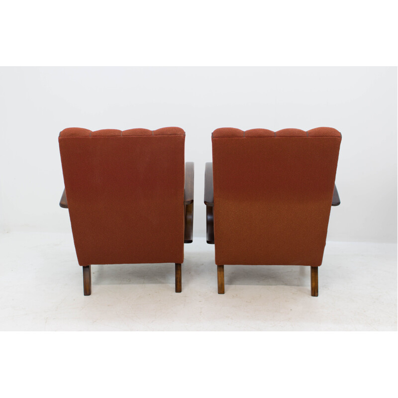 Ensemble de 2 fauteuils vintage par Jindrich Halabala, années 1940