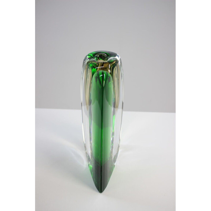 Vintage glass vase by Jaroslav Svoboda for Skrdlovice, Czechoslovakia 1980