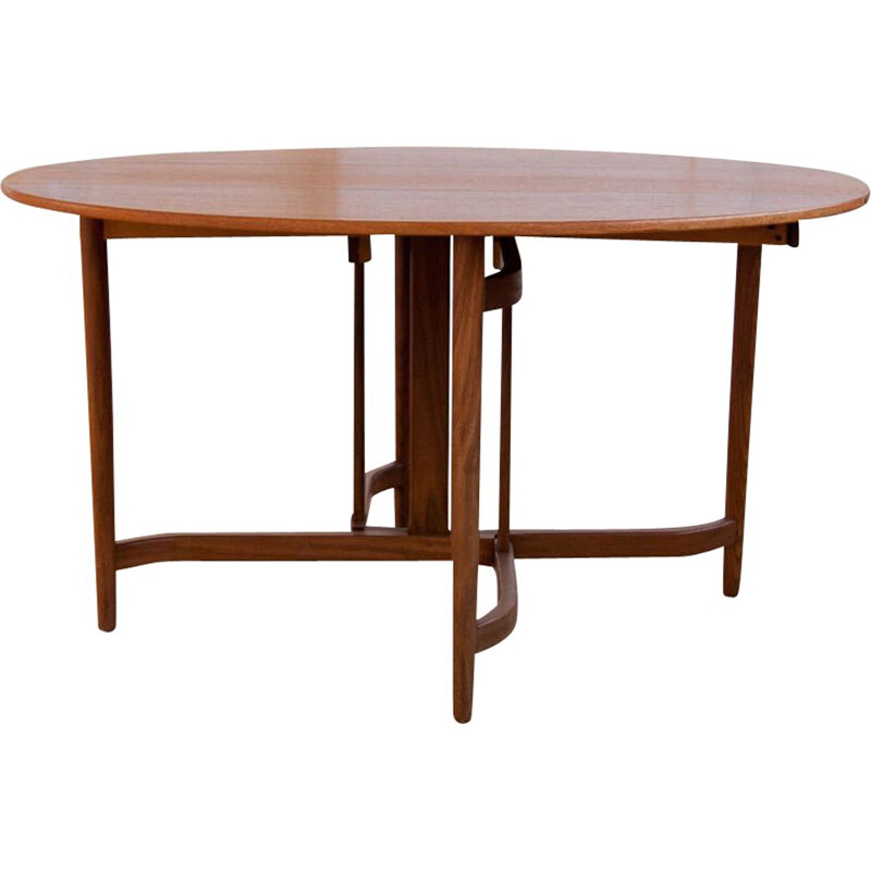 Vintage oval table folding teak