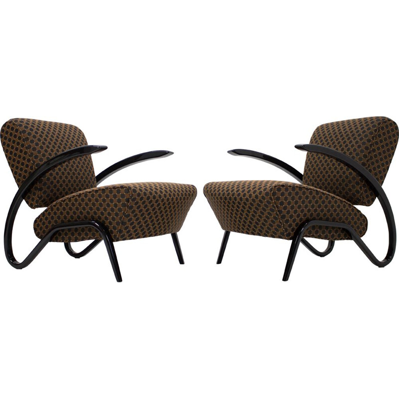 Set of 2 armchairs H275 by Jindrich Halabala 1930