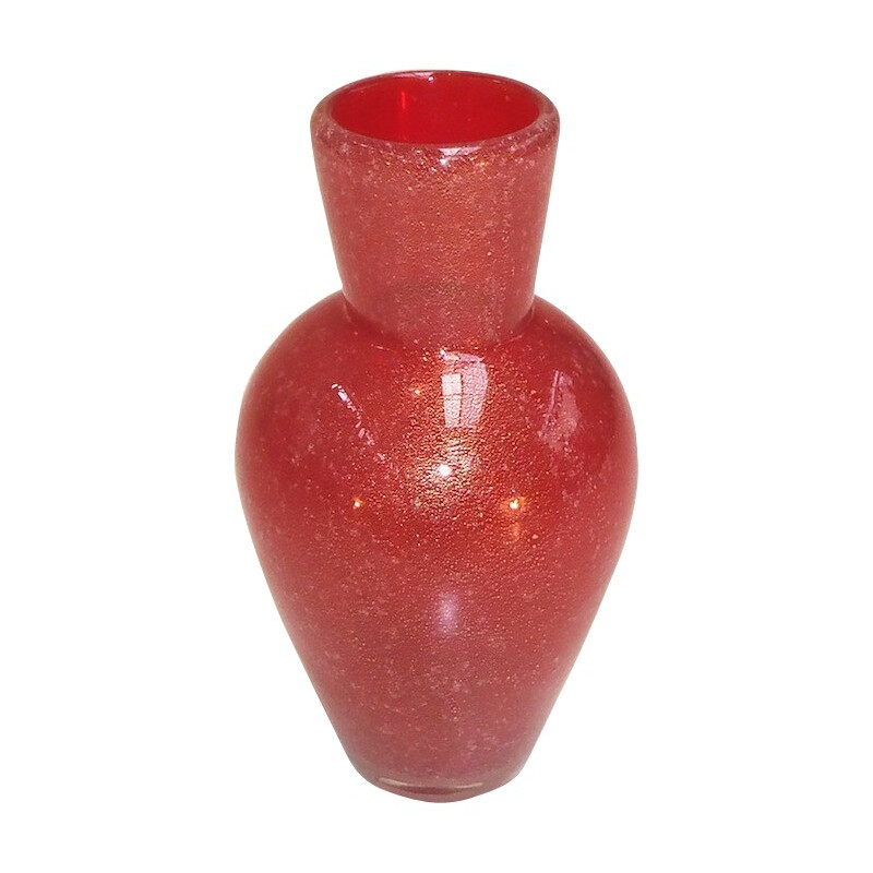 Vintage-Vase aus mundgeblasenem Kristallglas von Archimedes Seguso, 1960