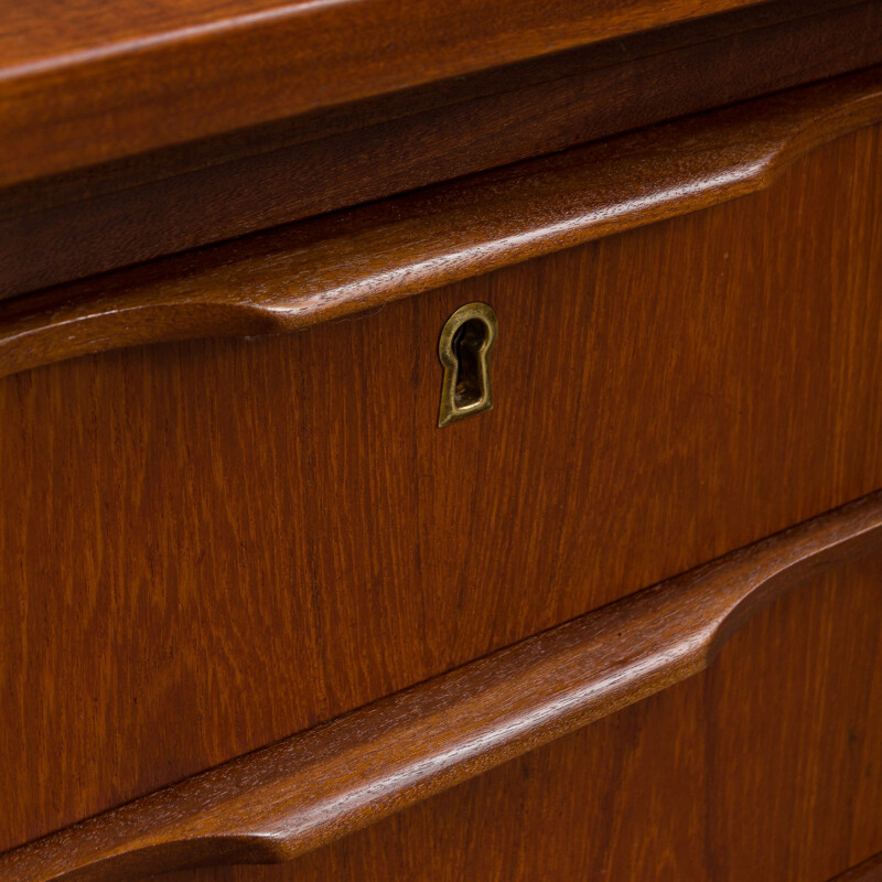 Danish vintage teak desk with 6 drawers,1960